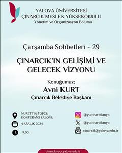 "Çınarcık'ın Gelişimi ve Gelecek Vizyonu" Çarşamba Sohbetleri-29